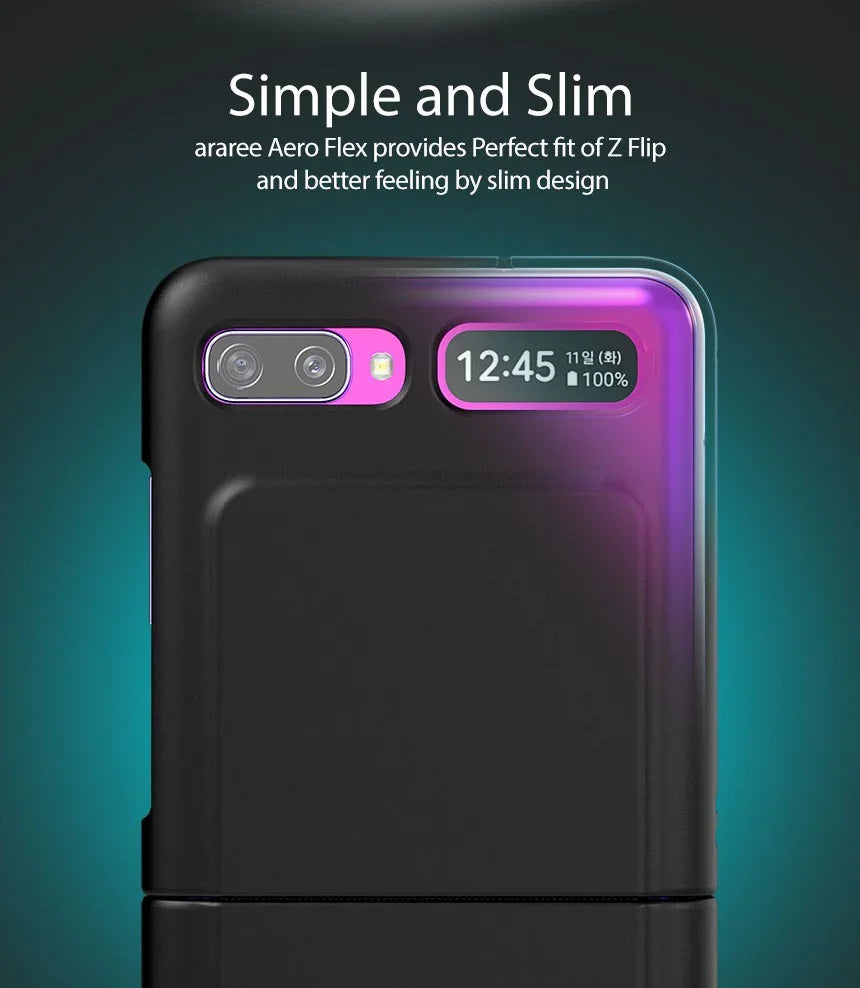 Araree Aero Flex Series Case For Samsung Galaxy Z FliP - Black - Tashqila Araree Aero Flex Series Case For Samsung Galaxy Z FliP - Black - Tashqila